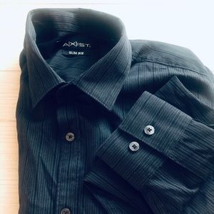 A[X]IST MENS LONG SLEEVED BLACK TEXTURED SHIRT- M-